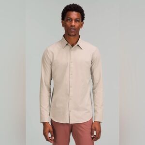 Like New Lululemon New Venture Slim-Fit Long Sleeve Shirt Raw Linen Size XXL Men